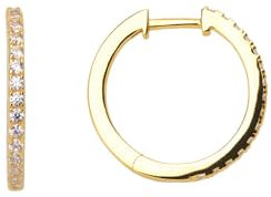 Xenox Damen 925 Sterling Silber Creolen 18 mm mit Zirkonia in goldfarben - CREOLEN - XS8663G