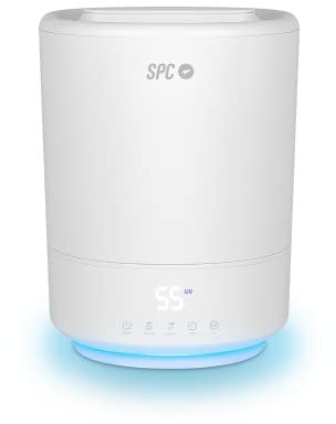 SPC Evadne - Intelligenter WiFi-Luftbefeuchter, 4,5l Kapazität, UV-C-Strahlung, Wasserauffüllung an der Oberseite, automatischer, manueller und Nachtmodus, Aromadiffusor, Nachtlicht, Timer, BPA-frei