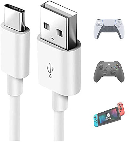 LILMACC USB C Charging Cable for Nintendo Switch, USB to Type C Fast Charger Cord for Nintendo Switch, Switch Lite, Switch Pro Controller, and More Type-C Gaming Devices (1M-TC-WHT)