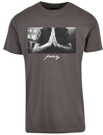 Mister Tee Men's Pray Tee T-Shirt, Darkshadow,
