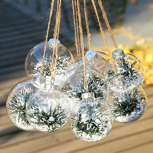 VIRUL 12 Pezzi Palline per Albero di Natale Palline in Vetro Trasparente Palline per Albero di Natale Ornamento per L'Albero di Natale Decorazione per Feste di Matrimonio per la casa Fai-da-Te