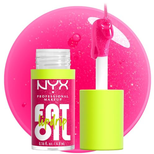 Nyx Professional Makeup Feuchtigkeitsspendender Lipgloss, Intensiver Glanz und bis zu 12 Stunden Pflege, Mit dickem Applikator und nährenden Ölen, Fat Oil Lip Drip, Farbe: Supermodel, 1 Stück