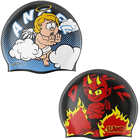HAND SPORT Angel & Devil, Cuffia in Silicone, Cuffia Piscina, Cuffia Nuoto, Taglia Unica