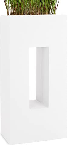 Pflanzwerk® Pflanzkübel Fiberglas Weiss Vista 92x45x27cm *Frostbeständige Blumenkübel* *Deutsche Premiumqualität* *Lotus-Effekt Imprägnierung*