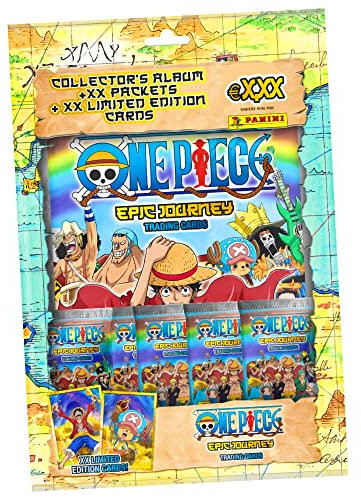 Panini One Piece Karten - Sammelkarten Trading Cards (2023) - 1 Starter im Bundle mit 10 STRONCARD Hüllen