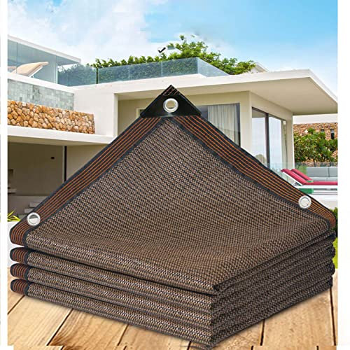 ZHJSHOU Vela Ombreggiante,Tenda da Sole per Esterno, Rete Antigrandine,Telo Ombra da Giardino per Piante Serra,90% Protezione Resistente ai Raggi UV,Colore Del Caffè,9X10m