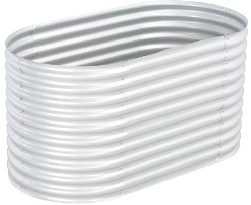 Lechnical Raised Flower Bed，Garden Sleepers,Metal Raised Bed,Garden Raised Bed 160x80x81 cm Galvanised Steel Silver