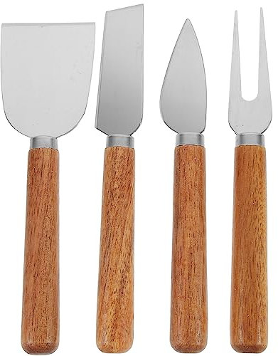 UPKOCH 4 Piezas Juego De Cuchillos De Queso Cuchillo Para Queso Kits De Cubiertos De Queso Espátula De Mantequilla De Maní Cortaquesos Multifunción Suministros De Cocina Acero Inoxidable