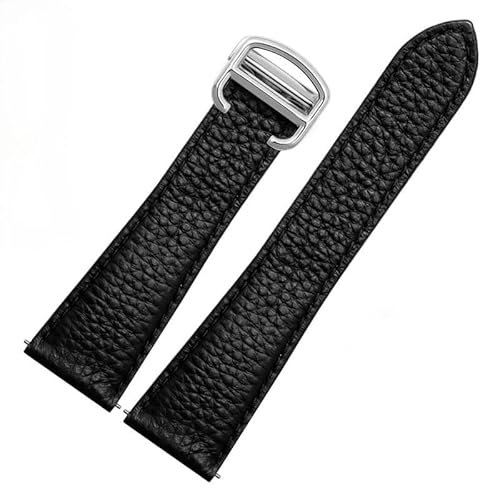 BONOOL Litschi-Leder-Uhrenarmband für Cartier Tank London Solo Serie WSTA0029 WSTA0030 Lederarmband 22 mm 23 mm Herren und Damen