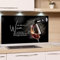 GRAZDesign Spritzschutz Küchenrückwand Glas Küche für Herd & Küchenspüle, Wein Motiv Schwarz mit Spruch | Glasplatte Rückwand Küchenwand Wandschutz | 60x40cm
