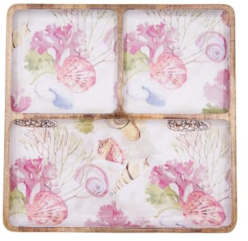 Beachcombers Vilano Bay Servierplatte mit 3 Trennwänden, Rosa