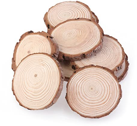 ifundom 10st Holzstamm Mini-kekse Diy Runder Kleiner Ausschnitt Weihnachtshandwerk Basteltisch Holzbretter Rustikale Holzscheiben Mittelstücke Aus Kiefernbrett Esstisch Kind Protokoll