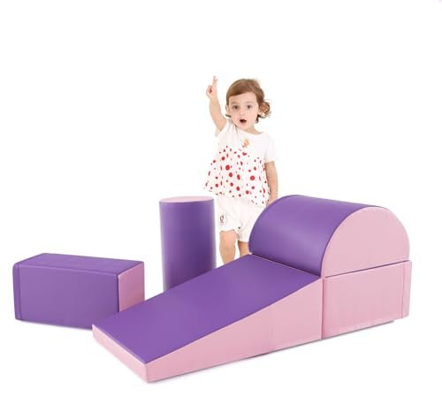 LIFEZEAL Softbausteine zum Klettern & Rutschen, Schaumstoffbausteine aus PU & EPE für Kinder, Riesenbausteine Großbausteine Mehrfarbig, für Kinderzimmer & Kindergarten (Stil 1)