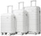 KONO 3-teiliges Hartschalenkoffer mit TSA-Schloss und 4 Spinner-Rädern (weiß), weiß, Set of 3, Gepäck-Sets mit Spinner-Rädern