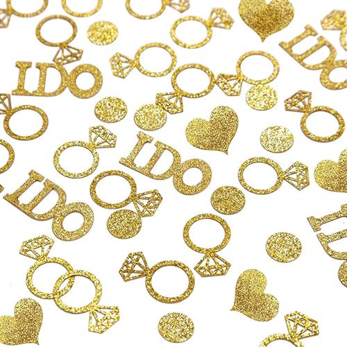 ALEGRE® Konfetti Hochzeit Tischdeko Gold, 100 Stk Glitter Streudeko Hochzeit Herzen, Tischdeko Hochzeit Confetti, Verlobung Konfetti, Hochzeit Deko Tisch, Romantische Deko Hochzeit, Wedding Decoration