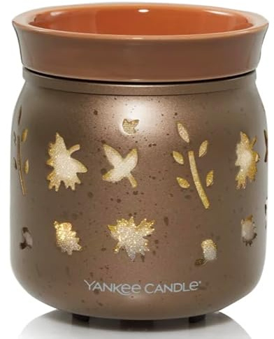 Yankee Candle Autumn Fall Dancing Leaves Wax Melt Warmer with Ambient Glow Light and Timer