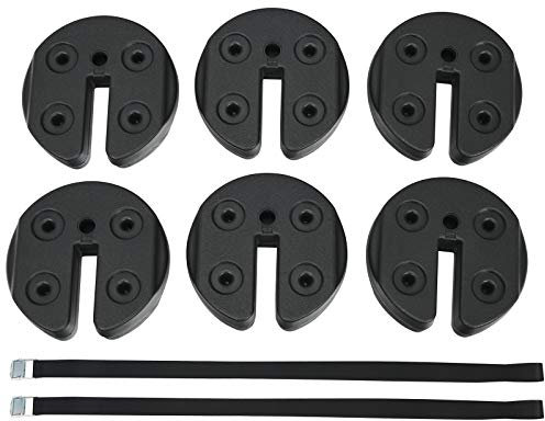COSTWAY 4PCS/6PCS Base Weights, Portable PE Canopy Weight Plates with No-Pinch Design & Interlock, Water & Sand Filled Parasol Stand Weight Base Kit for Outdoor Events Garden Patio Yard (6PCS)