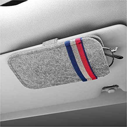 Adunsiaoto Auto Sonnenblende Sonnenbrille Organizer, Universal Auto Brillenetui, Auto Sonnenbrille Brillenetui Brillenbox, Automotive Innenraum Visier Zubehör(Hellgrau)