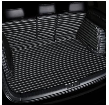 HerfsT Auto Leder Kofferraummatten für J-eep Grand Cherokee IV (WK2) 2010-2017, Vollabdeckung Kofferraumwanne Kofferraum Schutzmatte rutschfest Teppich Zubehör,A/Black