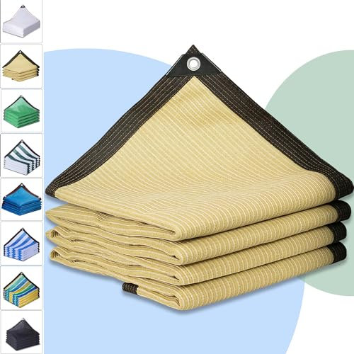 AMXFS Red de Sombra para Exteriores con Ojales, toldo con 90% Efecto de sombreado de HDPE, Red de protección UV, Red de protección contra el Viento, Transpirable, balcón, jardín, Redes de
