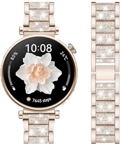 DEALELE Bracelet de rechange en métal compatible avec Huawei Watch GT5 Pro 42 mm/GT5 41 mm/GT4 41 mm/Fossil Women's Gen 6/Gen 5E 42 mm/Garmin Venu 3S, 18 mm pour homme et femme, 18mm, Acier allié