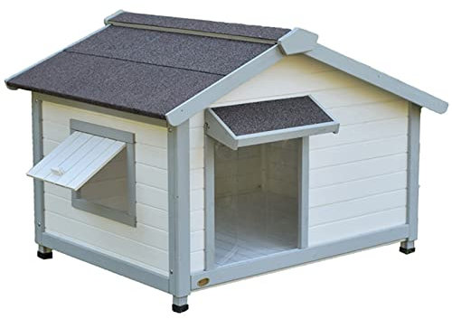 WYRMB Hundehütte für drinnen und draußen, Holzkiste, Zwinger, Käfig, Käfig, Kaninchen, Hasenstall, Hühnerstall, Haustierhaus zum Spielen und Ausruhen (A 100 x 74 x 73 cm)
