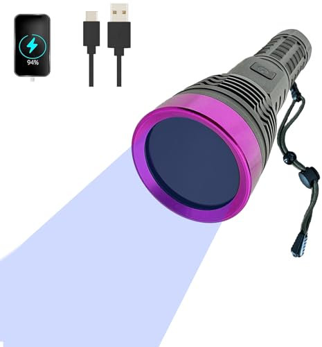 Wboxlizy Black Light UV Flashlight, 365 nM Blacklight Flashlights Rechargeable HIGH Definition Ultraviolet Pet Urine Detector for Cat Urine, Stains, Bed Bug