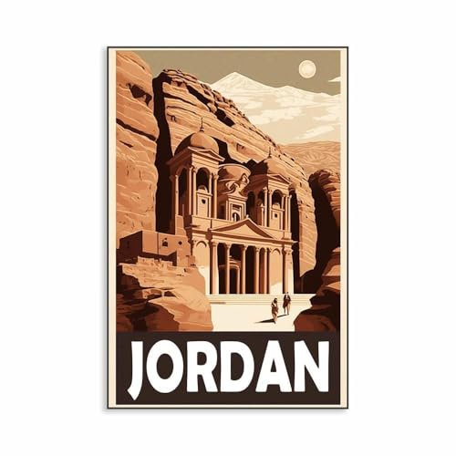 Vintage Jordan Reise Poster Moderne Albanien Strand Szene Druck Natur Bulgarien Strand Landschaft Leinwand Malerei Wand Kunst Dekor 21X30Cm Kein Rahmen