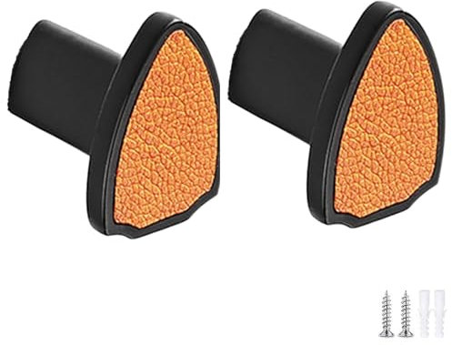 PIYYQNY Porte Manteau Mural 2 Pièces Crochet Simple En Aluminium Patère Derrière La Porte Crochet À Serviette Dans La Salle De Bain Crochet À Clés Sur Le Mur Du Placard(Cuir Orange)