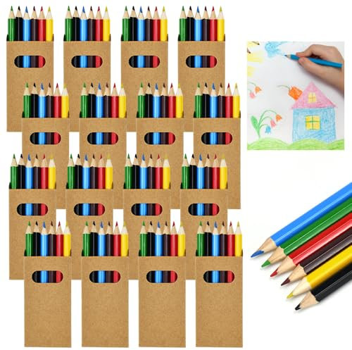 NAROSEBE 120 pcs Mini Lápices de Colores Niños Cajita de Lapices de Colores para Regalos Lápices de Colores Pequeños Caja Lapices Infantil Regalos Cumpleaños Niños Colegio para Dibujos Escolar Viaje