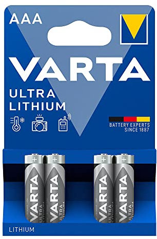 PILA ULTRA LITHIUM AAA - LR03 (BLISTER 4 pz.) ad alta efficienza. Dimensioni: Ø10,5 x 44,5 mm. Ideale per dispositivi a risparmio energetico. Potenza e durata in ogni utilizzo.