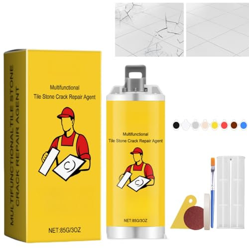 Multifunctional Tile Stone Crack Repair Kit,Porcelain Repair Kit,Ceramic Tile Repair Paste,Tile Granite and Marble Repair Kit,Cracked Bath Repair,for Fix Cracked Bathtub Chip Countertop Porcelain