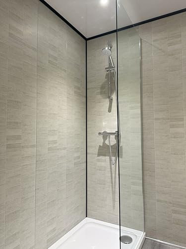 DBS Multi Grey Small Tile Effect PVC Wall Panel Shower Cladding (3 Panels)