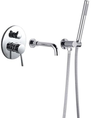 Badewannenarmatur Unterputz mit Brause 360° Drehbare Badewannendüse Einhebelmischer Badewanne mit Handbrause,verchromt