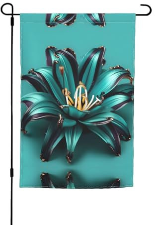 Wassergrüne Lilie gedruckt Flaggen Outdoor Flaggen Flaggen für Hof Rasen und Wohnkultur Beidseitig