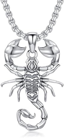 PDTJMTG Skorpion Halskette 925 Sterling Silber Skorpion Anhänger Gothic Schmuck Geschenke für Männer Herren Damen