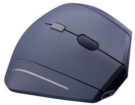 T'nB -Souris Ergonomique Verticale sans Fil Rechargeable, Inclinaison 53° pour Réduction des Douleurs au Poignet, Connexion Bluetooth & USB-A, Boutons Précédent/Suivant, Confort Idéal Usage - Bleu