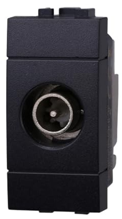 IXTRIMA Connettore Presa TV Passante Maschio Colore nero Compatibile Con Bticino Living Light/international 1pz