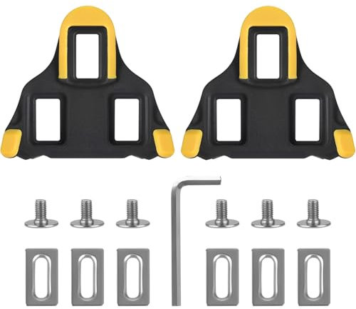 Fahrrad-Cleats Kompatibel mit Shimano SPD-SL-Pedalen, Fahrrad Stollen Schuhplattenset Rennrad Pedal MTB Pedalplatten Road Cleats Fahrradzubehör Set, für Rennräder und Indoor-Bikes