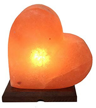 Classic Collection UK7 Ltd Himalayan Salt Lamp USB Cable Heart Shape Small Size, 100% Pure Crystal roct Salt, Natural Air Purifier & Ambient Light.
