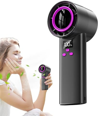 Genérico Ventilador Turbo,Ventilador Personal Recargable Con Pantalla Digital - Enfriador Silencioso 100 Velocidades, Soporte Turbo para Exteriores, Camping, Deportes y Eventos