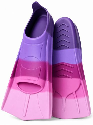Palmes de natation pour enfants, palmes pour enfants, 100% silicone, palmes courtes pour snorkeling, palmes d'entraînement pour adultes et enfants, eau libre, snorkeling, plongée pour débutants
