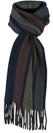 Giovanni Cassini Mens Luxury Italian Inspired Stylish Warm Knitted Striped Winter Scarf