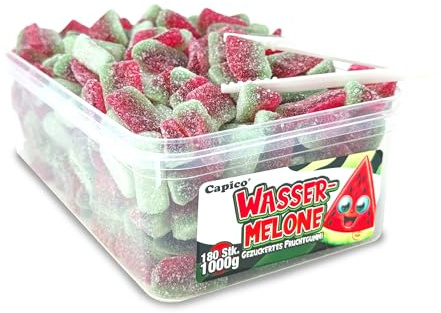 Capico Wassermelone gezuckertes Fruchtgummi (1000g) in Dose, Halal