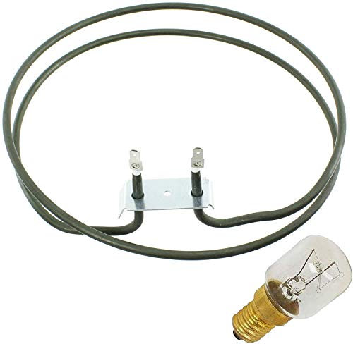 Spares2go 2500W Heater Element + 15W SES Pygmy Bulb for Indesit Fan Oven Cooker