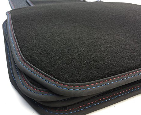 Fußmatten für 1er BMW F20 ab 2011 Premium Velours Autoteppich mit Doppelnaht im M Design, Original Qualität, 4-teilig