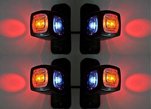 24/7 AUTO 4x Side Rear Outline Triple function Marker Lights 24V 12V Trailer Van Truck Caravan Chassis Motorhome orange white red