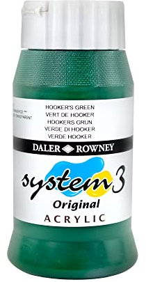 Daler-Rowney System3 Acrylic Paint, Plastic Pot, 16.91oz - 500 ml, Hooker's Green
