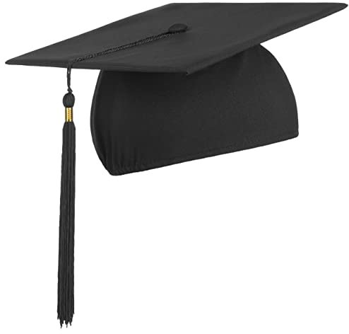 LIERYS Doktorhut (Studentenhut) - 54-61 cm - Set 5 Stück - Hut für Abschlussfeiern vom Studium, Universität, Hochschule, Abitur - Absolventenhut in Schwarz