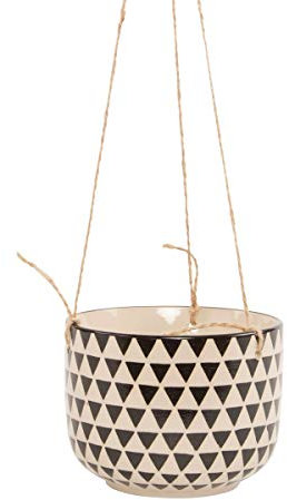 Sass & Belle Black Geo Isla Hanging Planter